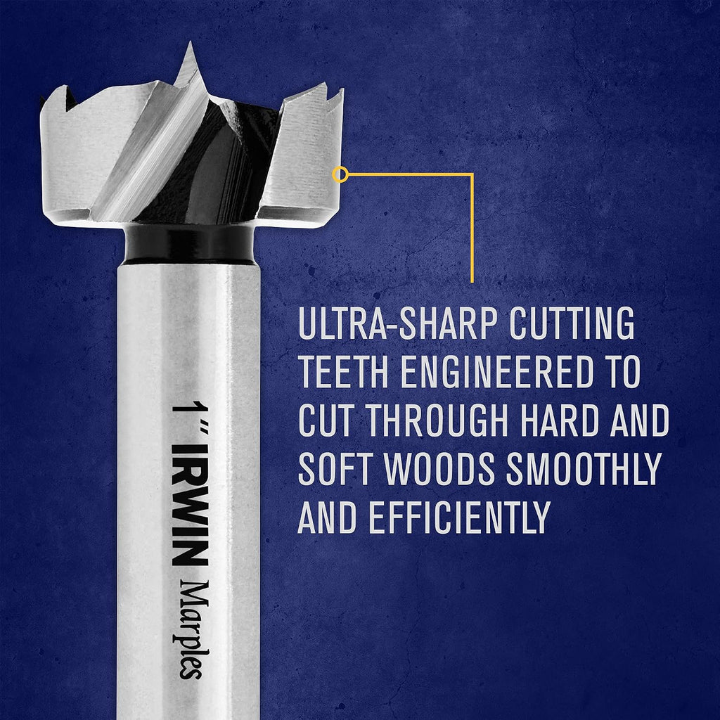 IRWIN Marples Forstner Bit Set, Wood Drill Bits, Made of Carbon Steel, Ideal for Fine Woodworking, Cabinet-Making and More, 14 Pieces (1966893) (Pack of 2)