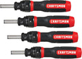 CRAFTSMAN Ratcheting Screwdriver,SpeedDrive,2' Double Ended Bits Included,Handle Holds Up To 6 Bits (CMHT68129),(Pack of 4)