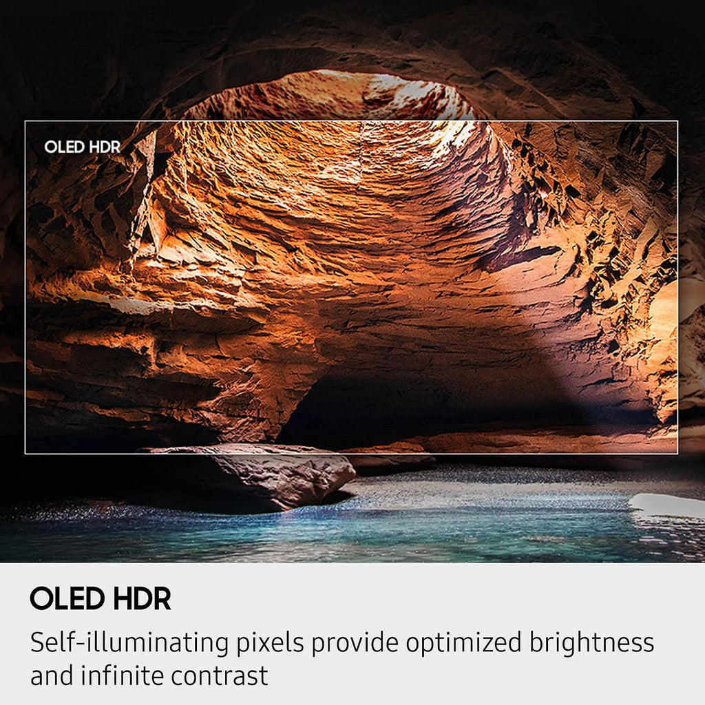Samsung QN55S85FAFXZA 55 Inch OLED HDR 4K Smart TV with a Walts TV Medium Full Motion Mount for 32'-65' TVs and Amber Protection 3-Outlet-Surge Surge Protector (2025)