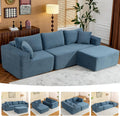 Brage Living 2025 New 108' Cloud Couch Sectional, Comfy Boneless Modular Sectional Sofa with L-Shaped Chaise, Deep Seat Couch for Living Room, No Assembly Required (Blue, Chaise Ottoman)