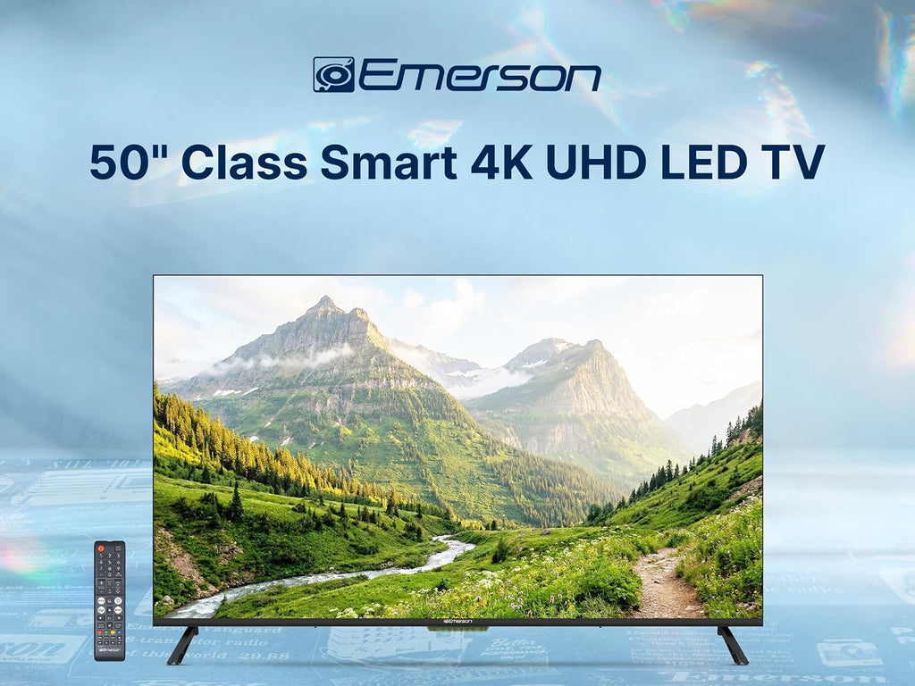 Emerson ETS-5000KA 50' Class 4K UHD Smart TV with Full HDR | Ultra HD 2160p LED Display, Built-in Digital Tuner, HDMI & USB Inputs, Voice Control Compatible, Sleek Design for Home Entertainment