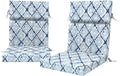 DYTXIII Outdoor High Back Chair Cushions Set of 2, 44'x22' Water Repellent Patio Seat Cushions with Elastic Sponge, All Weather Chair Pads for Rocking, Dining Chairs,Patio Furniture - Geometry Blue