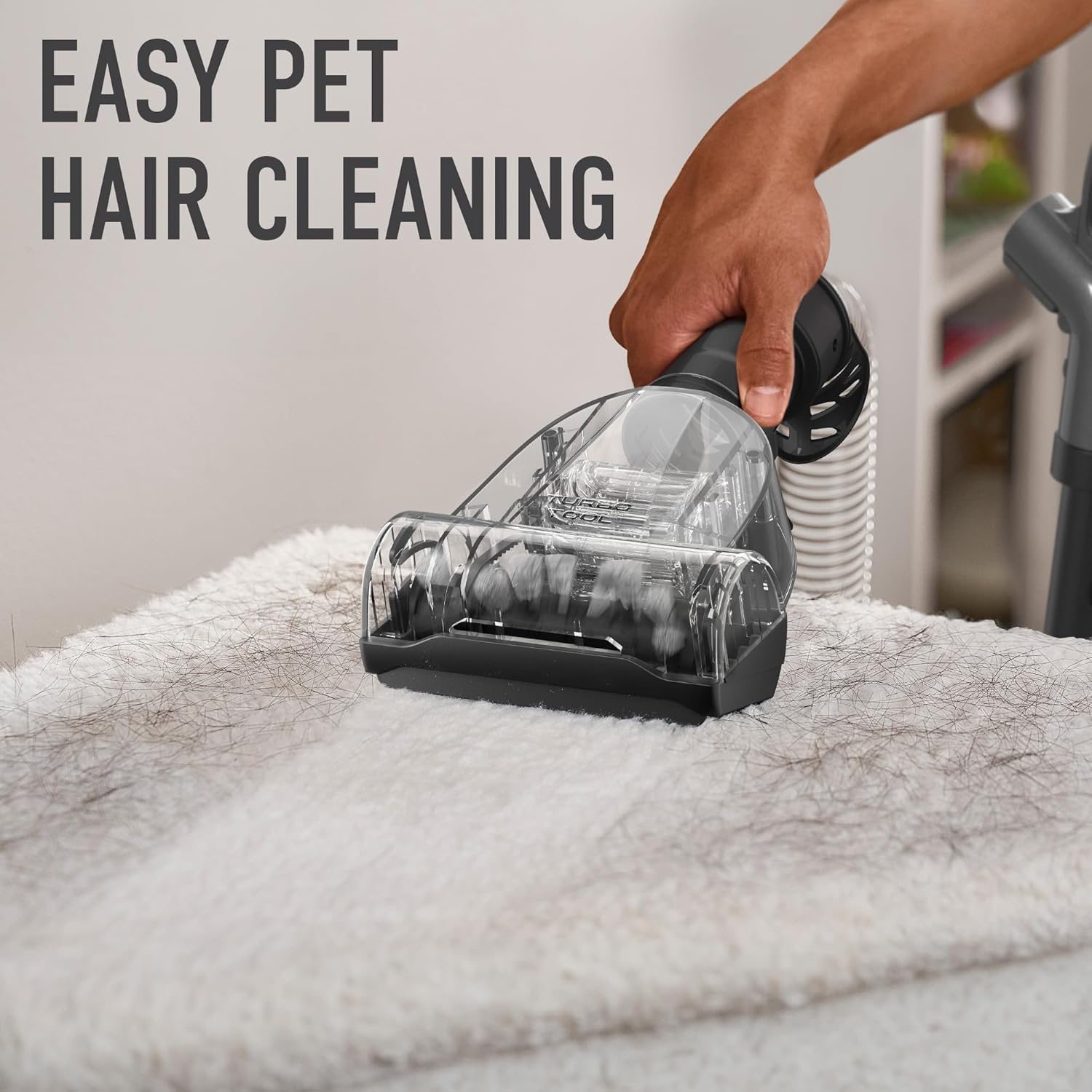 Hoover Rewind Pet Upright Bagless Vacuum Cleaner for Carpet and Hard Floors, Automatic Cord Rewind, Above Floor Cleaning Corded Vacuum Cleaners for Home Use, Gray