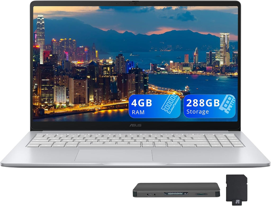 ASUS Chromebook CX15 15.6' FHD IPS Laptop, Intel Celeron N4500, 4GB RAM, 288GB Storage (128GB eMMC+160GB Docking Station Set), Intel UHD Graphics, Number Pad, HD Webcam, WiFi 6, Chrome OS, Gray