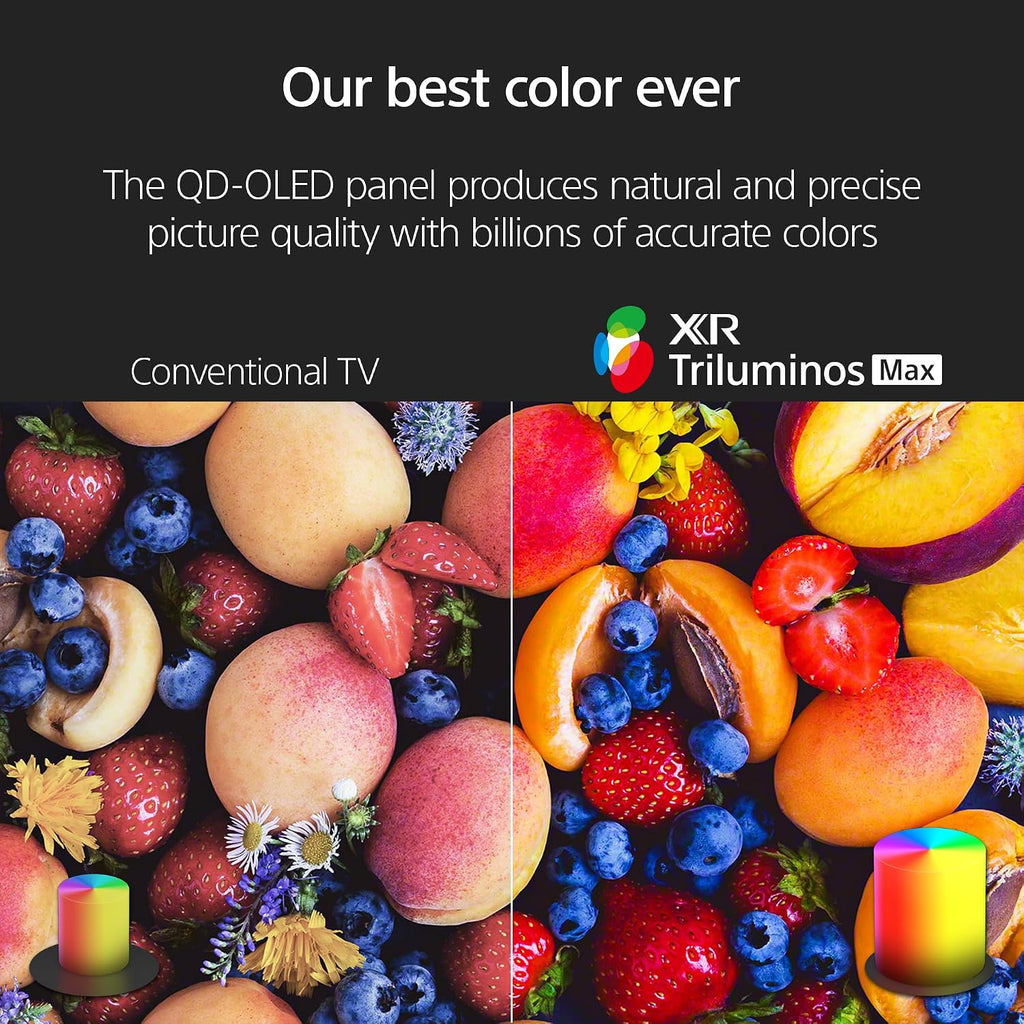SONY K55XR80M2 55 Inch Bravia 8 QD-OLED 4K HDR Google TV with a Kanto PMX800 Full Motion Dual Stud Mount (2025)