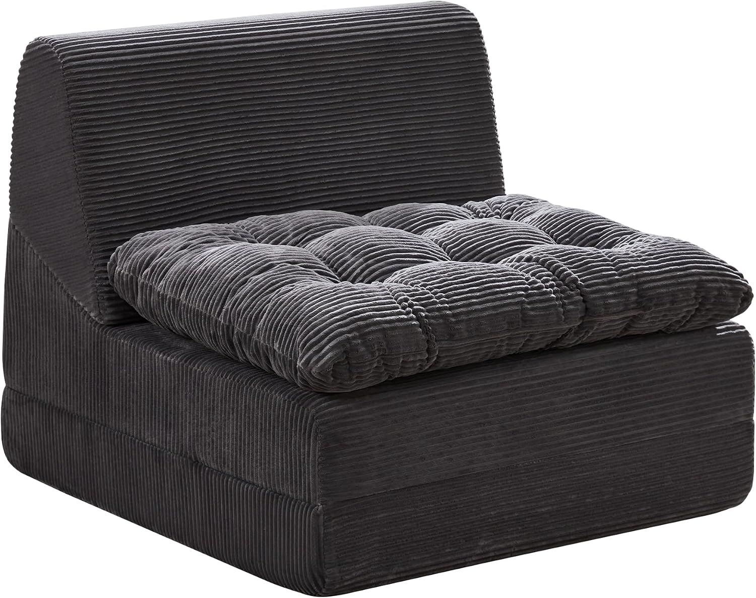 Hobestluk Sofa Couch Folding Sofa Bed Comfy Floor Lounger Convertible Sofa with Removable Cushion Couches for Small Spaces Foldable Mattress for Living Room Bedroom or Office (Cordury Grey, Large)