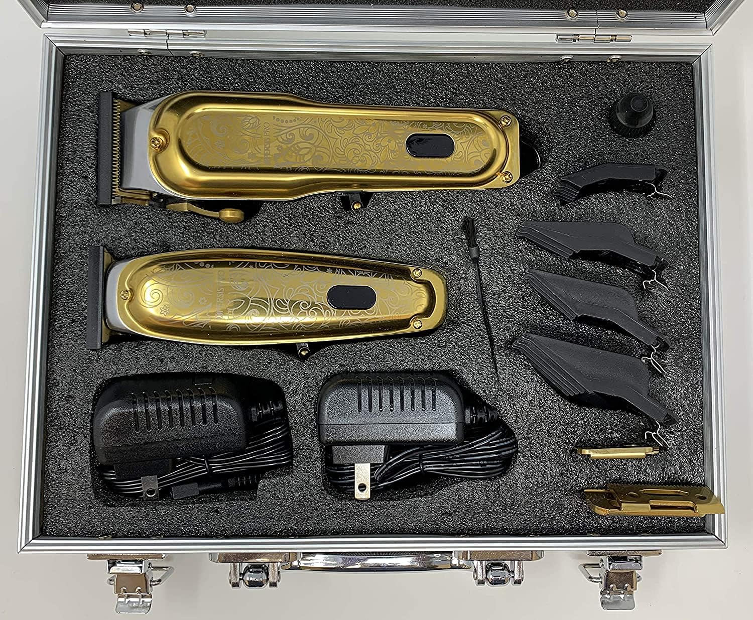 PRO Cordless Hair Clipper + Hair Trimmer for Mens and Barbers +Shaver with Sharp Blades, Cord/Cordless Electric Razor for Mens Gold