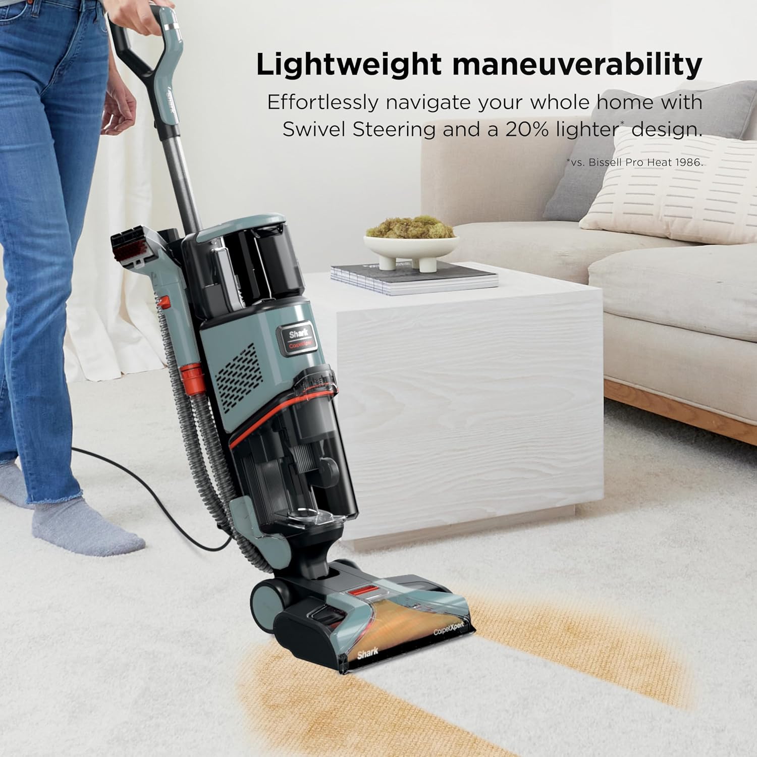 Shark CarpetXpert | Upright Carpet, Area Rug & Upholstery Cleaner | Carpet Shampooer with Handheld Spot & Stain Eliminator | 3 Cleaning Tools | Slate Green | EX151