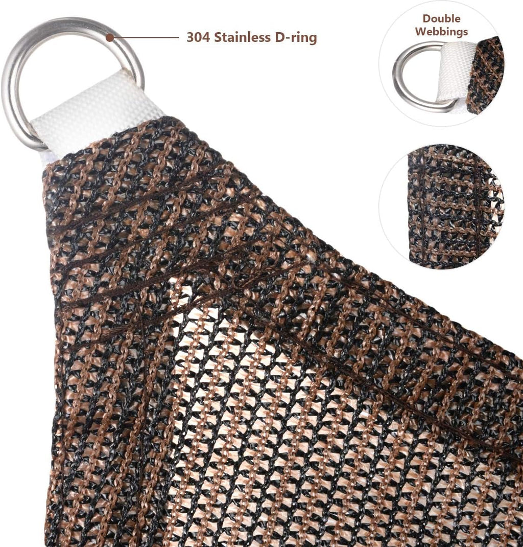 Eden's Decor Rectangular 8' X 20' Brown Sun Shade Sail UV-Blocking Outdoor Shade for Patio Backyard Pergola