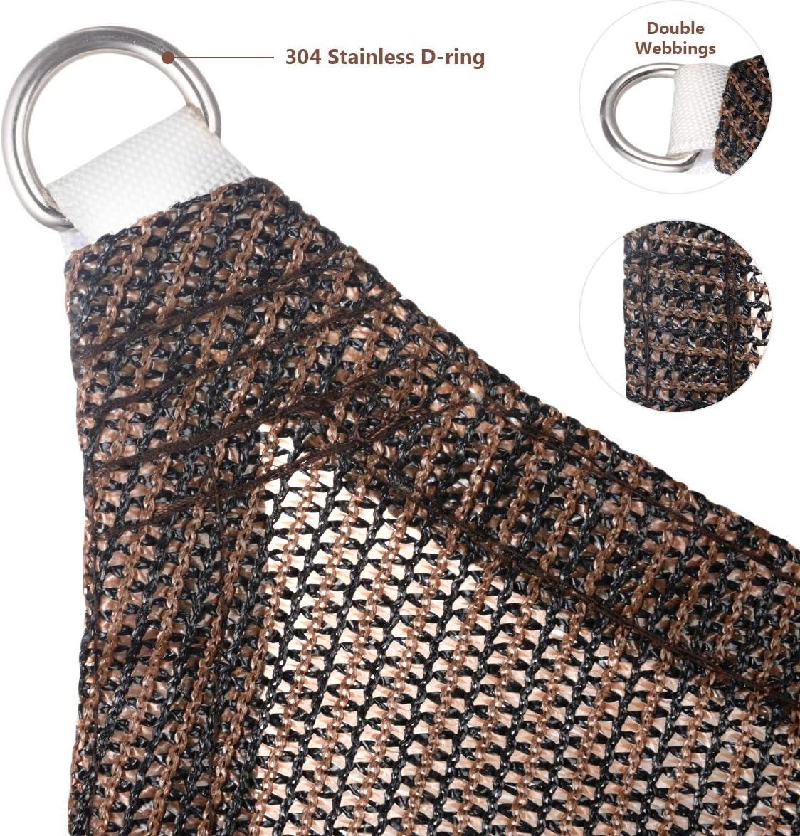 Eden's Decor Rectangular 8' X 20' Brown Sun Shade Sail UV-Blocking Outdoor Shade for Patio Backyard Pergola