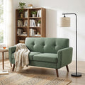 Tbfit 56' W Loveseat Sofa, Mid Century Modern Decor Love Seat Couches for Living Room, Button Tufted Upholstered Small Couch for Bedroom, Solid and Easy to Install Love Seats Furniture, Green