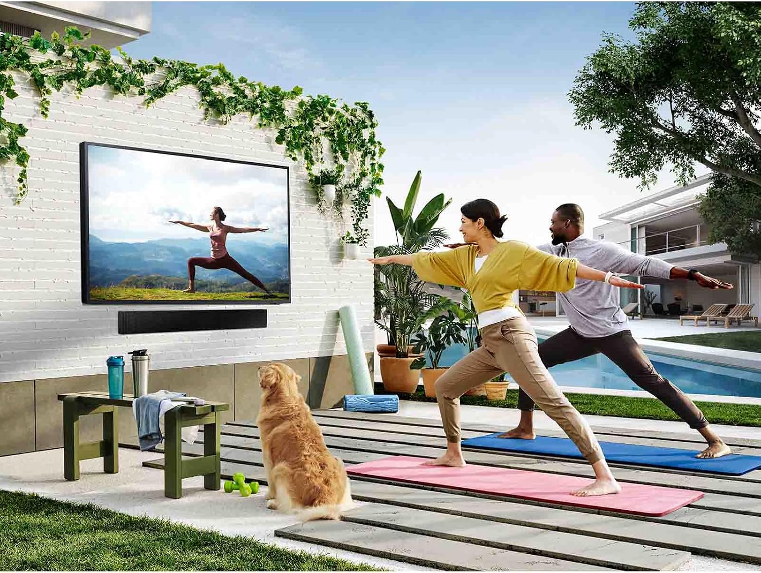 SAMSUNG 65-Inch Class Neo QLED 4K The Terrace Full Sun, Neo Quantum HDR+, Dolby Atmos, Weatherproof, Outdoor TV, (QN65LST9DAFXZA, 2024) 65' & 75' The Terrace Wall Mount
