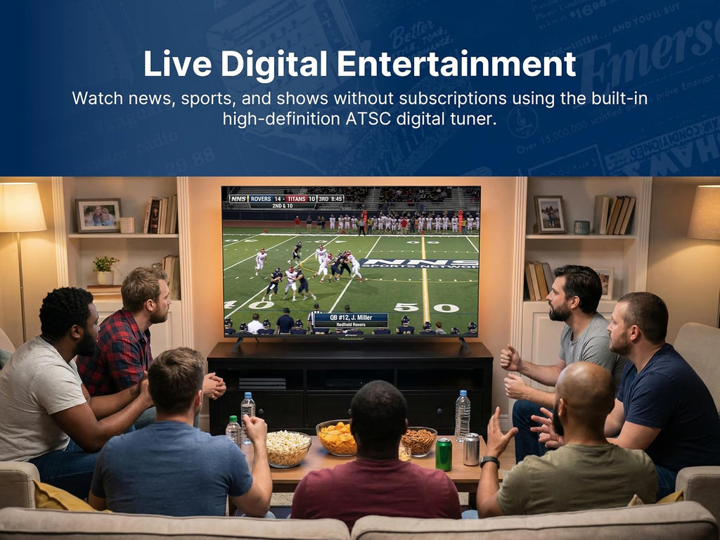 Emerson ETS-5000KA 50' Class 4K UHD Smart TV with Full HDR | Ultra HD 2160p LED Display, Built-in Digital Tuner, HDMI & USB Inputs, Voice Control Compatible, Sleek Design for Home Entertainment