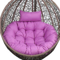 Large Rattan Rocking Chair with Cushions, Stylish Indoor/Outdoor Wicker Hanging Hammock, Elegant Garden Patio Seating - Noble Purple Color