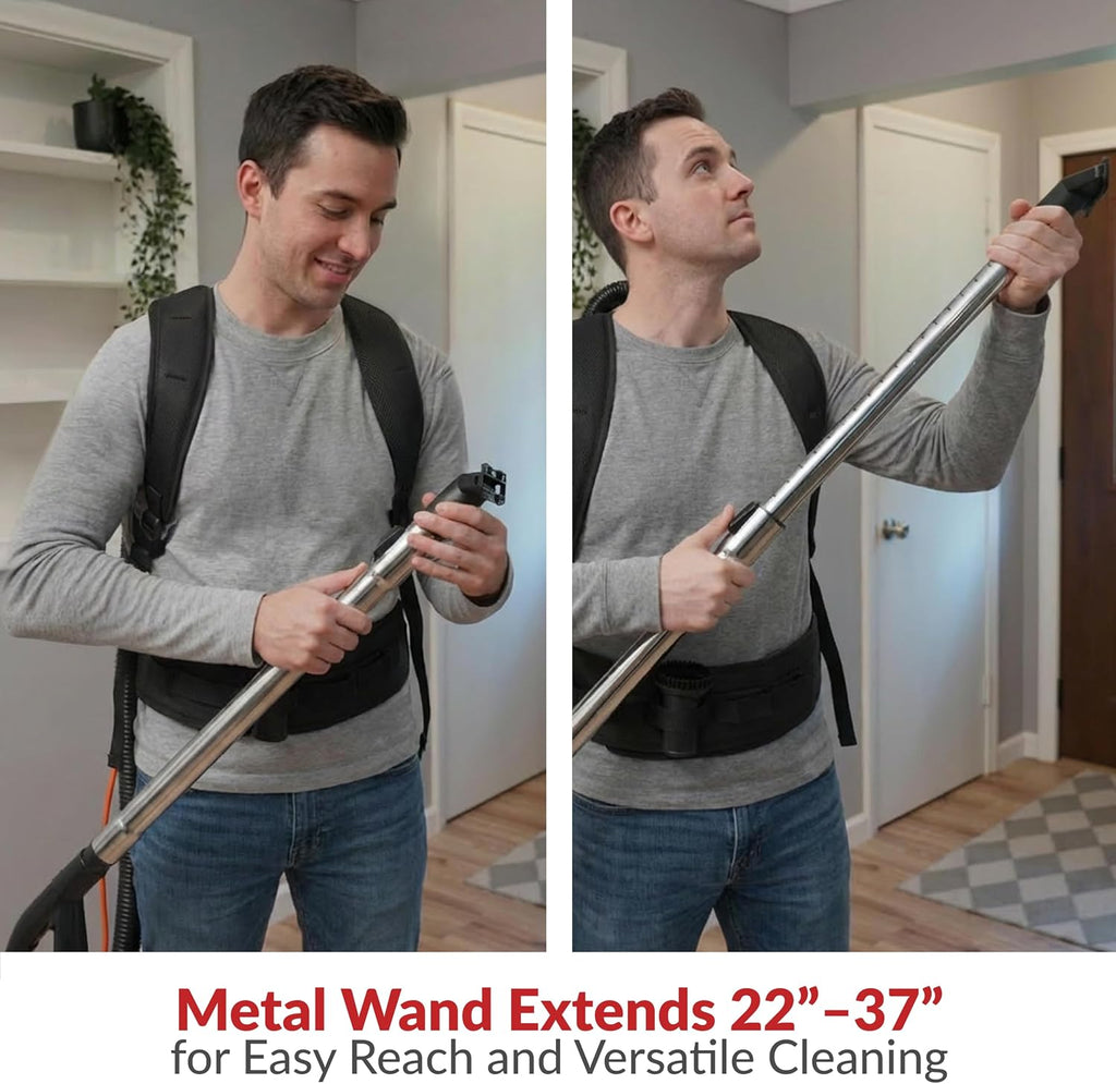 Atrix Ergo Backpack Canister Vacuum, Portable Cleaner with Attachments for Professional and Residential Use, VACBP1 Standard Bundle