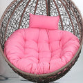 Waterproof Outdoor Hanging Chair Cushion, Washable Swing Seat Cushion for Patio & Garden, 120cm Rocking Chair Cushion, Perfect for Relaxing & Comfort,Pink-110cm