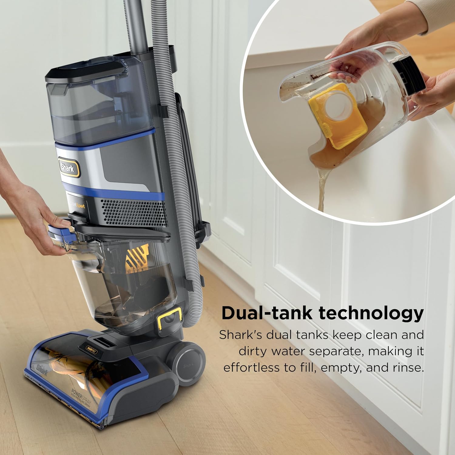 Shark CarpetXpert HairPro | Upright Carpet, Area Rug & Upholstery Cleaner | Carpet Shampooer | Handheld Spot & Stain Eliminator | Pet Hair Pickup & Odor Removal | 2 Cleaning Tools | Cobalt | EX251BRN