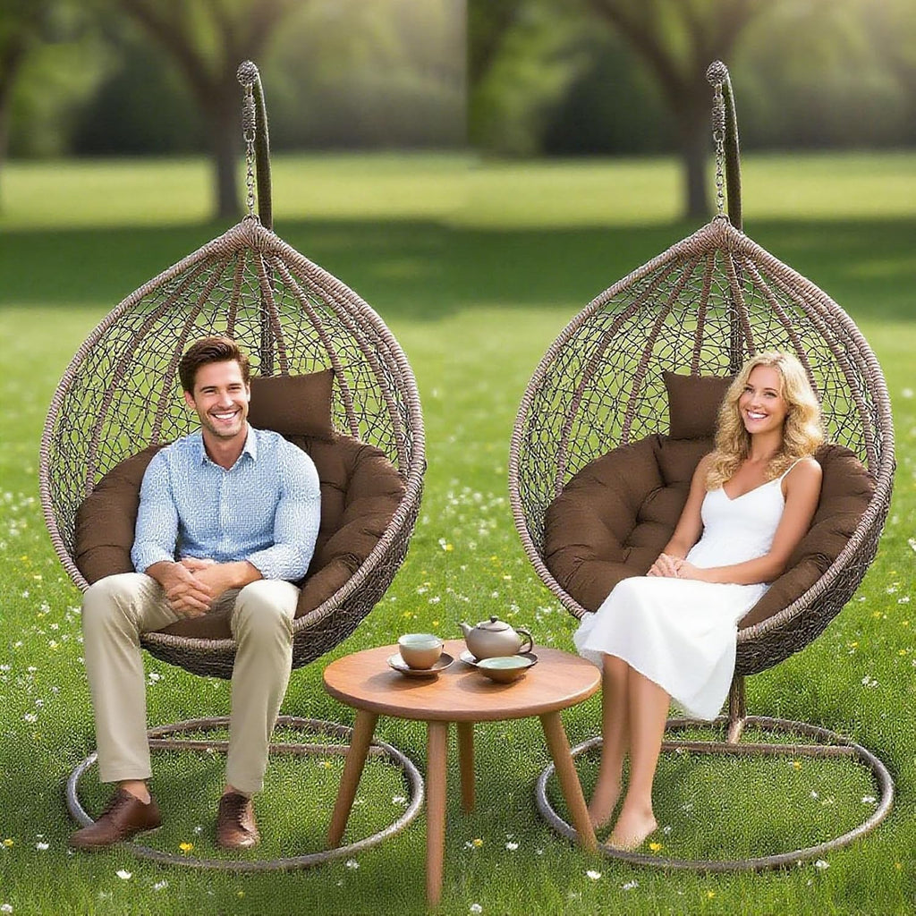 Waterproof Outdoor Hanging Chair Cushion, Washable Swing Seat Cushion for Patio & Garden, 120cm Rocking Chair Cushion, Perfect for Relaxing & Comfort,Pink-110cm