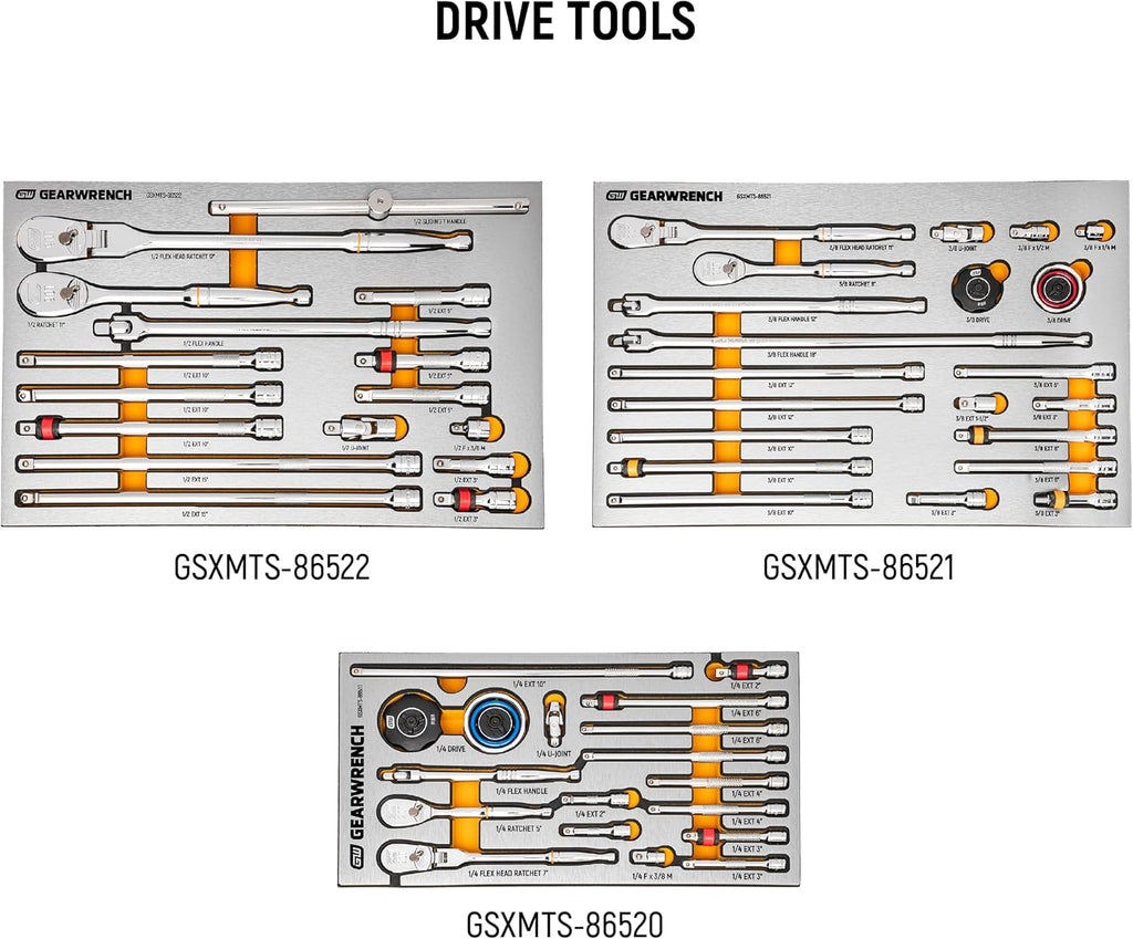 GEARWRENCH 1268 Piece Master Mechanics Tool Set in Premium Modular Foam Trays with GSX Mobile Tool Storage | MEGAMOD1268