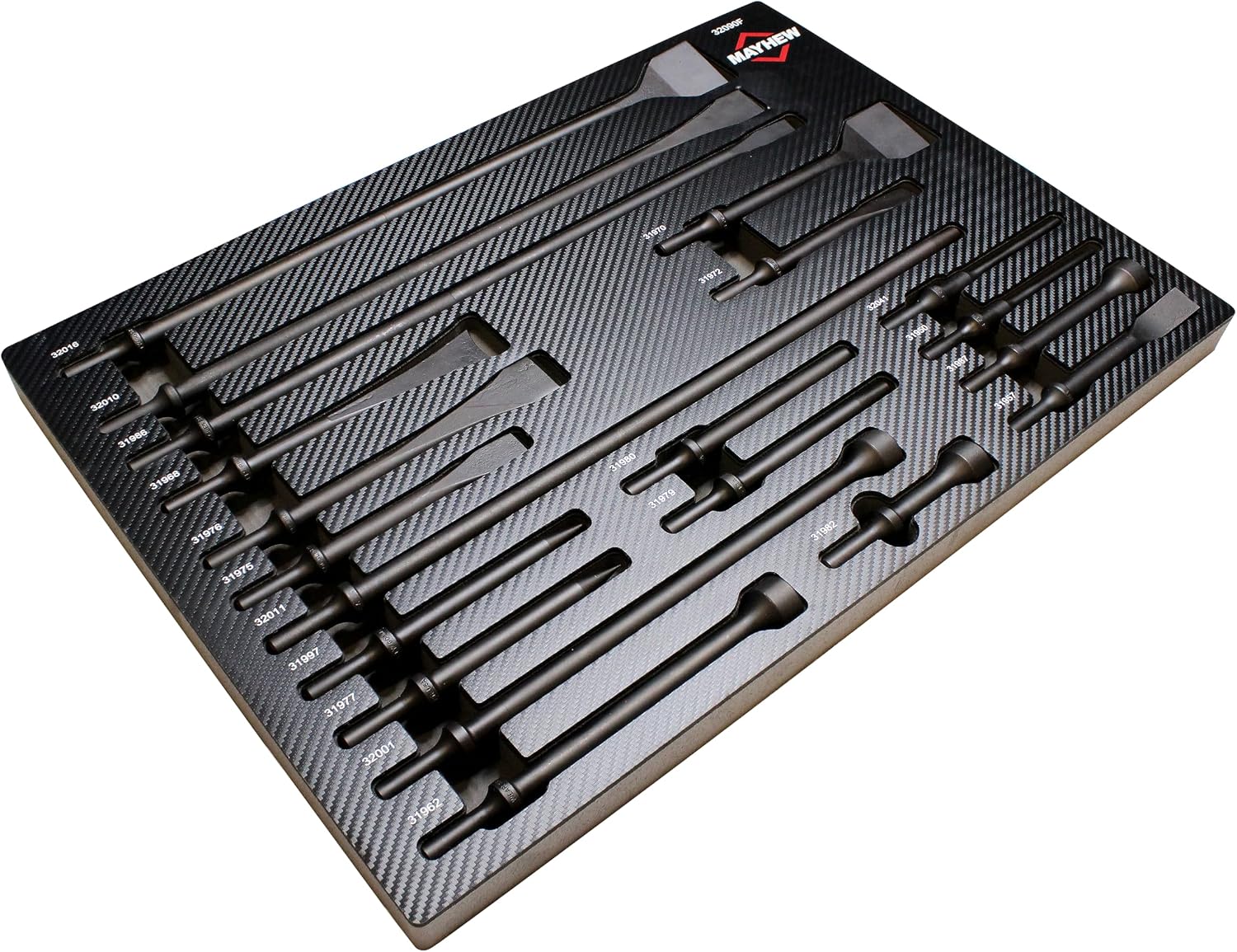 Mayhew Tools 32090F Pneumatic Tool Set, 20-Piece, Black Oxide Finish