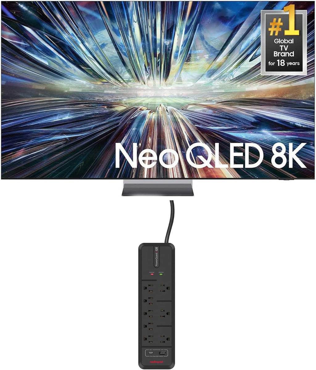 Samsung QN85QN900DFXZA 85 Inch Class QN900D Neo QLED 8K Smart TV with an AudioQuest G8 8-Outlet USB-A/USB-C AC Power Surge Protector (2024)