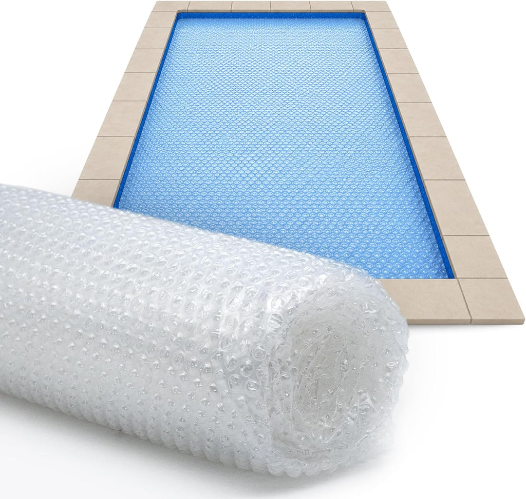 Sun2Solar Clear 12 ft x 24 ft Rectangle Solar Cover | 16 Mil | Heat Retaining Blanket for Rectangular Inground & Above Ground Swimming Pools | Sun Heats Pool | Bubble Heating Blankets | 1600 Series