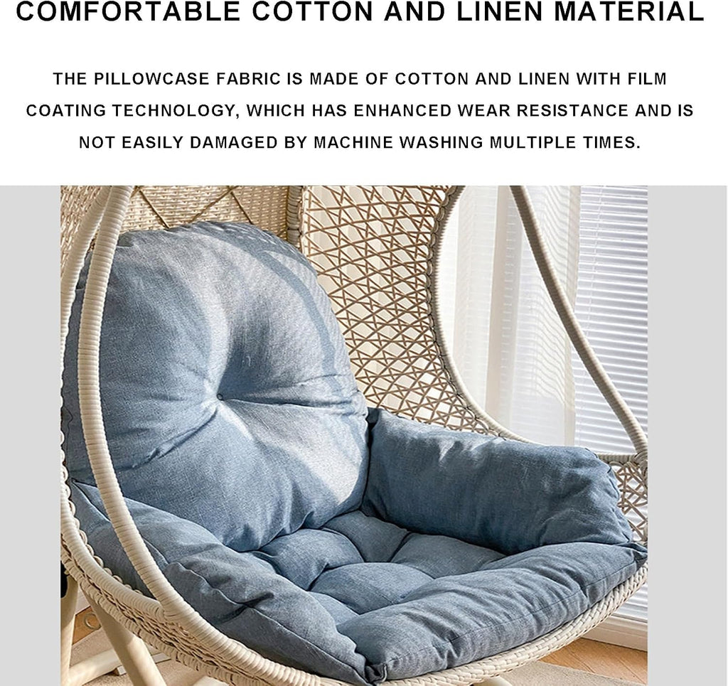 Hanging Basket Chair Cushion Widening and Thickening Egg Chair Cushion Comfortable and Breathable Swing Chair Cushions(Blue)