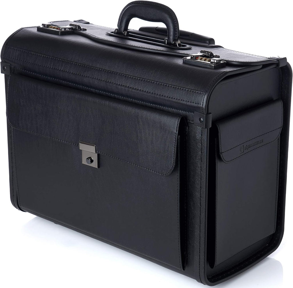 Alpine Swiss Rolling 17' Laptop Briefcase on Wheels Attache Lawyers Case Legal Size