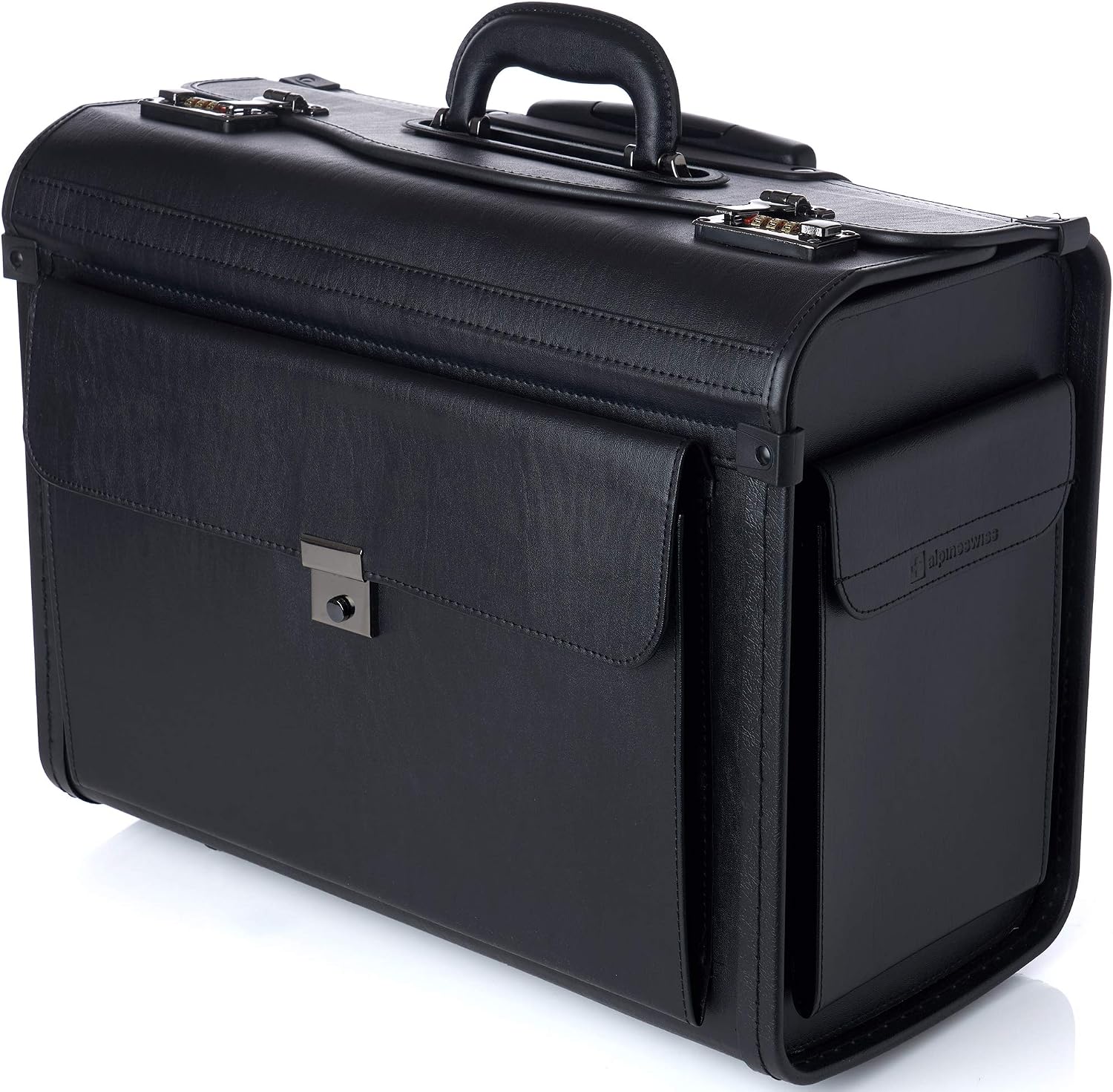Alpine Swiss Rolling 17' Laptop Briefcase on Wheels Attache Lawyers Case Legal Size