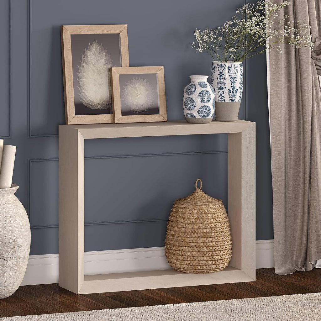 Henn&Hart 36' Wooden Rectangular Console Table Entryway Table, Sofa Table for Entryway, Living Room, Couch, Hallway, or Office, Beech White