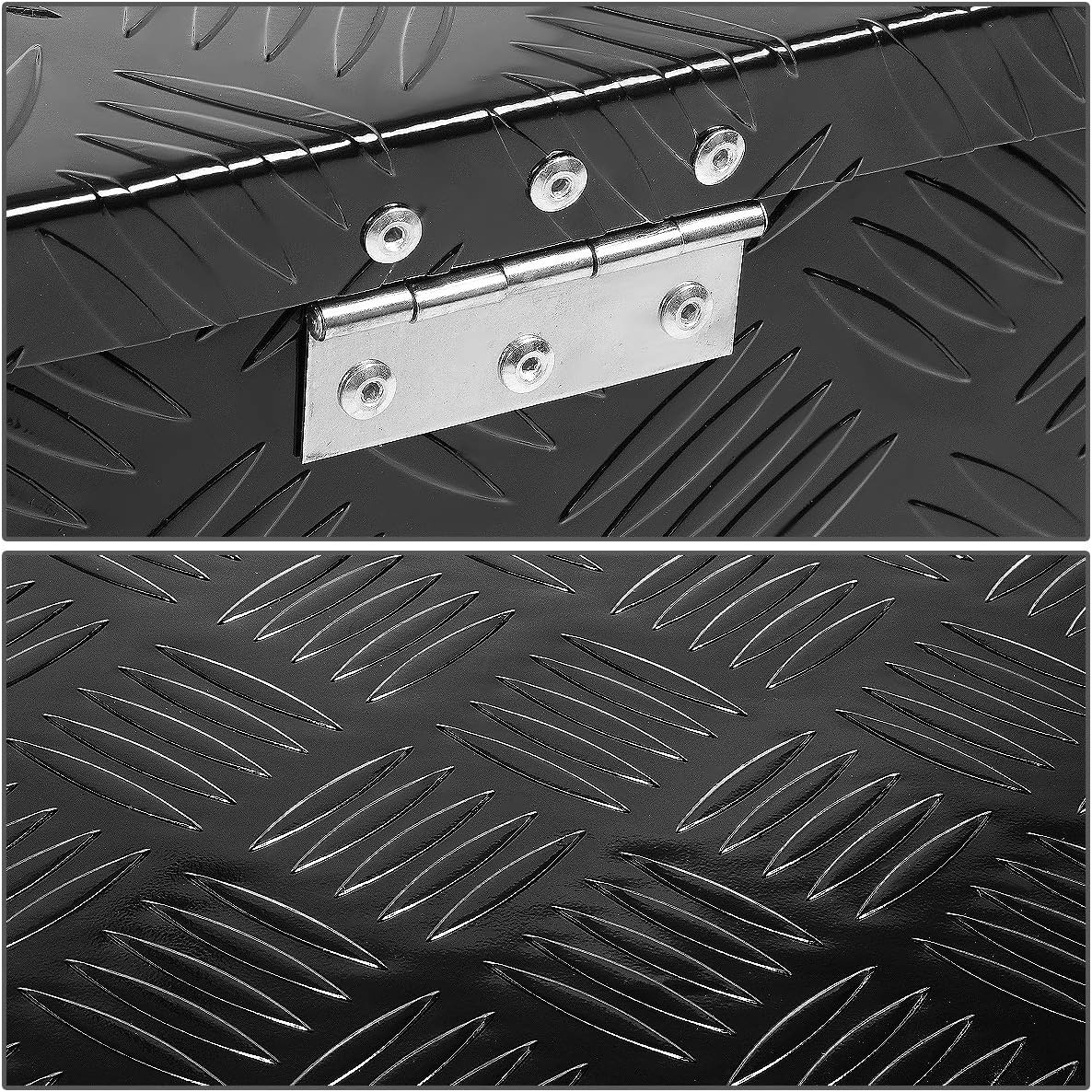 DNA MOTORING Lockable Storage Box, Truck Tool Organizer - Aluminum, 30'x13'x10', Black, Comes With Lock & Keys