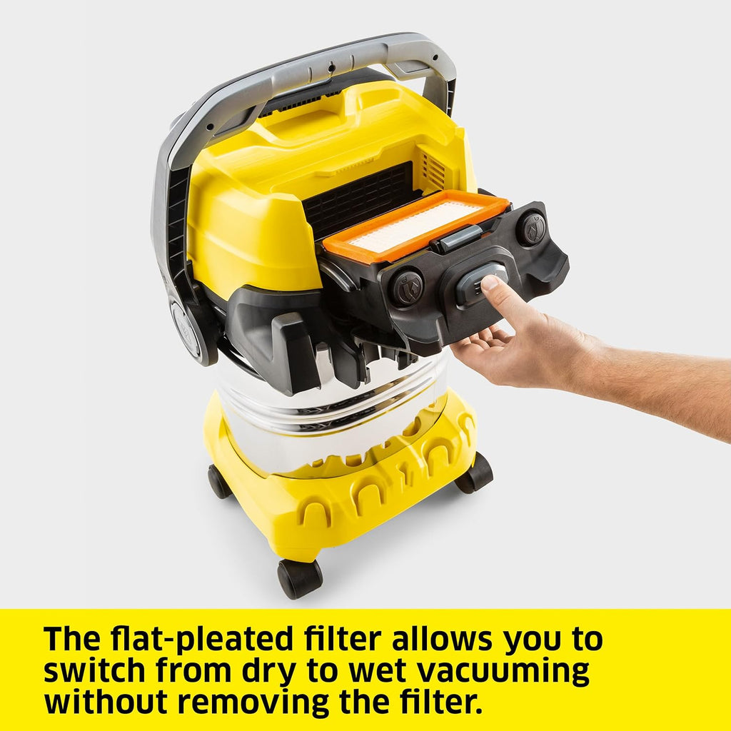 Kärcher Shop Vacuum WD 6 P S, 7.9 Gal, 6.2 Peak HP, 37 ft Reach, Wet Dry Vacuum Cleaner, Heavy Duty, Blower Function, Crevice Tool, Floor Nozzle Great for DIY Projects and Workshops