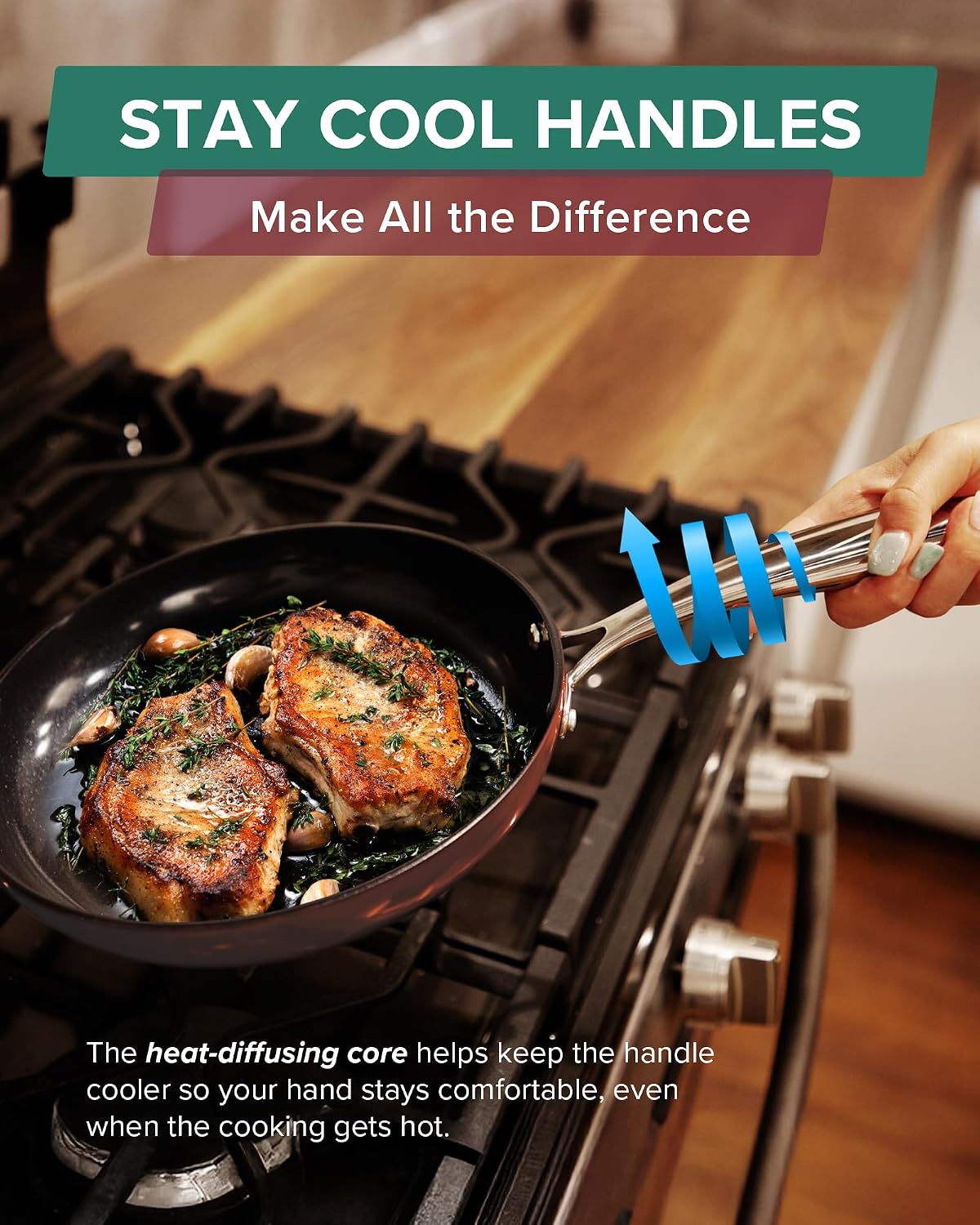 Nuwave Lux 13-Piece Premium Cookware Collection, Healthy G10 Duralon Blue Ceramic Nonstick, Ultra Durable, PFAS-Free, Lightweight & Works on All Cooktops