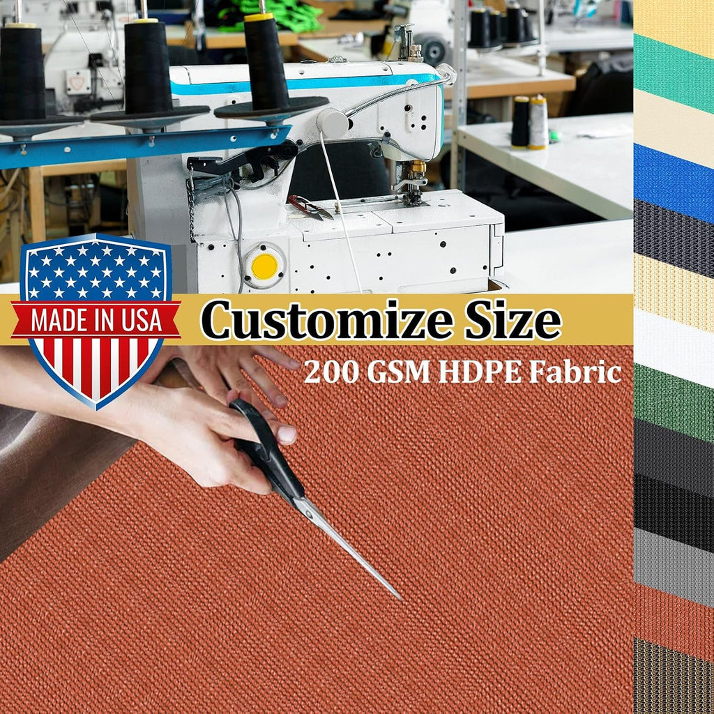 Shade&Beyond Customized Size 90% Sun Shade Cloth with Grommets, 8' X 14' Pergola Shade Cover Canopy, Mesh Tarp Sun Screens for Patio, Outdoor, Garden, Backyard GN05, Rust Red