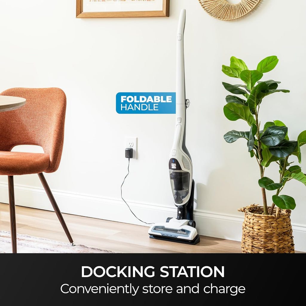 Kenmore 200 Series DS2000 Cordless Stick Vacuum Lightweight Cleaner 2-Speed Power Suction LED Headlight 2-in-1 Handheld for Hardwood Floor, Low Pile Carpet & Pet Hair