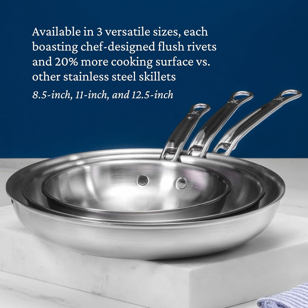 Thomas Keller Insignia by Hestan - Stainless Steel Frying Pan Set, Induction Cooktop Compatible, 11'' & 12.5''