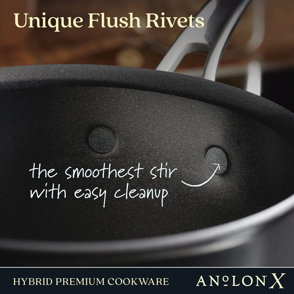 Anolon X Cookware/Pots and Pans Set, 8 Piece, Dark Gray