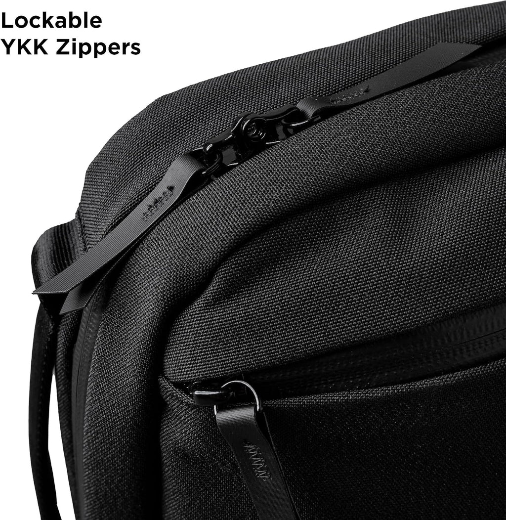 ALPAKA Elements Tech Brief Pro 12L -3-in-1 Recycled Fabric Laptop Briefcase Backpack for 16' Laptop, Anti-Theft Secure with Luggage Pass-Through, Water-Resistant, Fits Tech & Business Essentials,Black