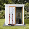 Ritsu 5FT x 4FT Outdoor Sheds & Outdoor Storage Clearance, Metal Anti-Corrosion Utility Tool House with Lockable Door & Shutter Vents, Waterproof Storage Garden Shed for Backyard Lawn Patio, White