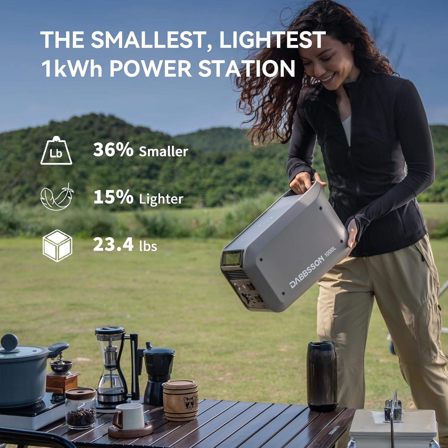 Dabbsson 1008Wh Solar Generator with 420W Solar Panel, Semi-Solid LiFePO4, 1200W AC Output,1600W Power-Boost, 1.2X Longer Runtime, 0-80% in 50 Min, 1000L Portable Power Station for Home/Camping/RV