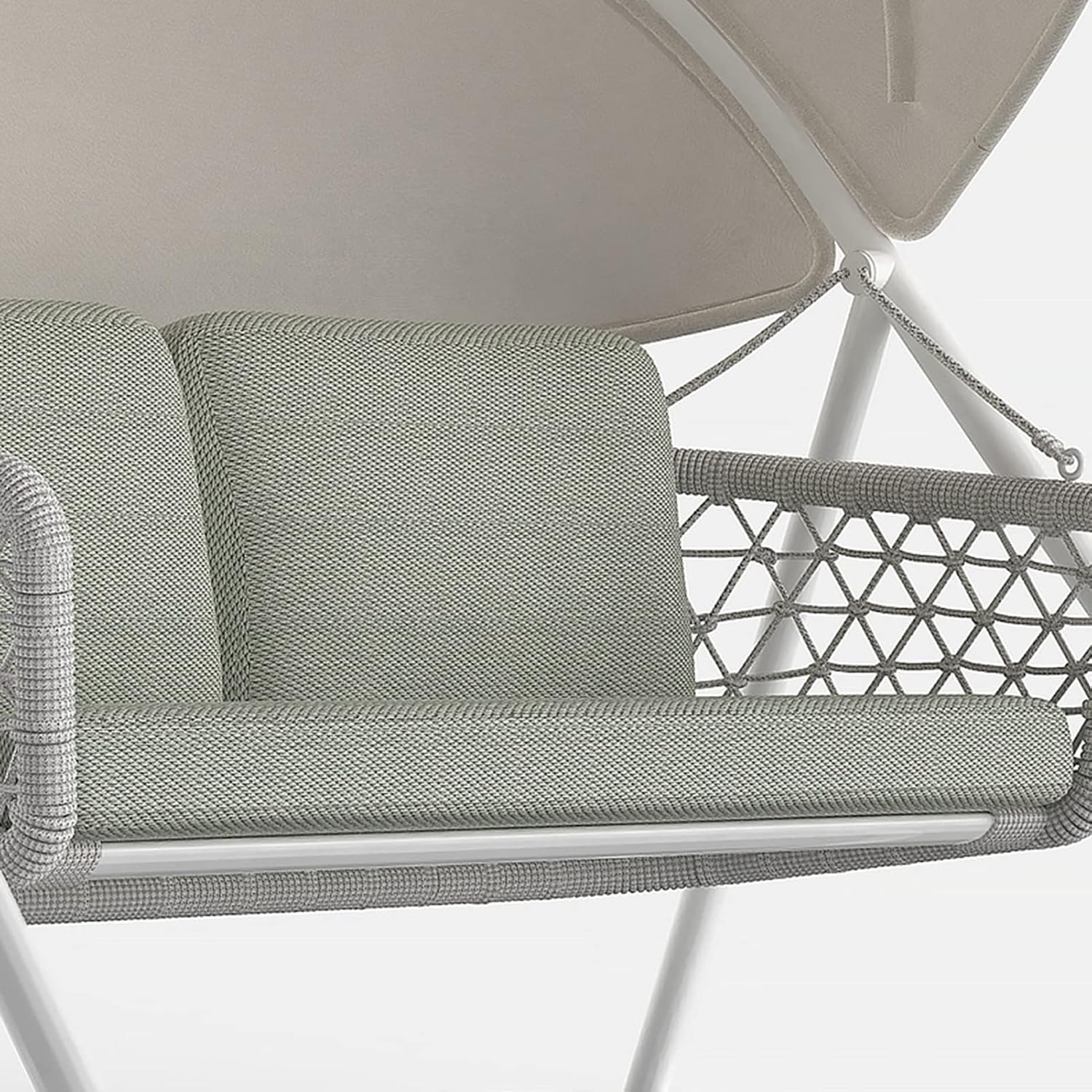 MARURY Outdoor Balcony Rocking Chair, 2-Person Outdoor Patio Swing Chair, Simple Waterproof Sunscreen Courtyard Hanging Blue Sunshade, for Garden, Balcony, Backyard (180 * 160 * 190 Cm)