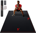 GymCope Large Exercise Mat for Home Workout,12'x6'/10'x6'/9'x6'/8'x6'/7'x5'/6'x4' (7mm) Extra Thick Workout Mat, High-Density Gym Mat for Cardio, Jump Rope, MMA, Weights (Shoe-Friendly)