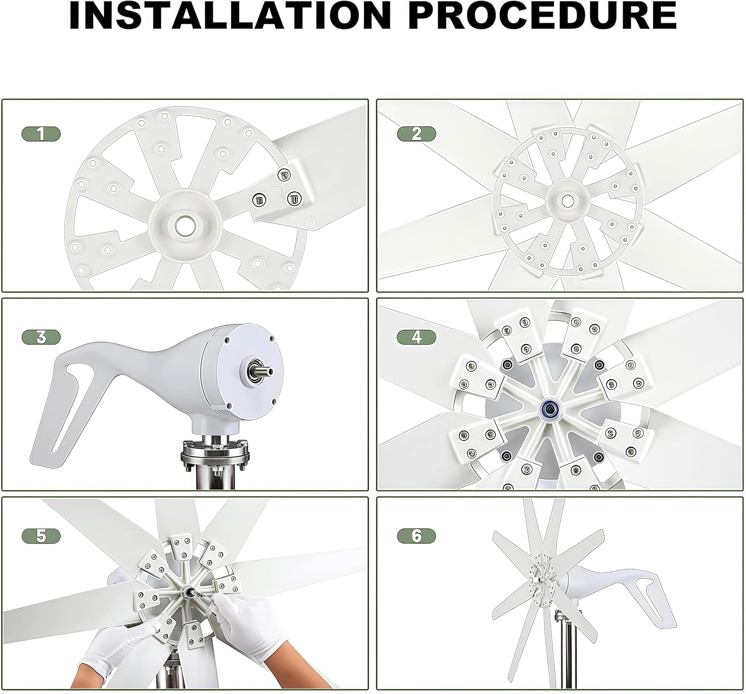 3000W Wind Turbine Generator Kit for Homes, Small Windmill Power System, Hybrid Solar & Wind Generator (24V) - Eco-Friendly Renewable Energy Solution