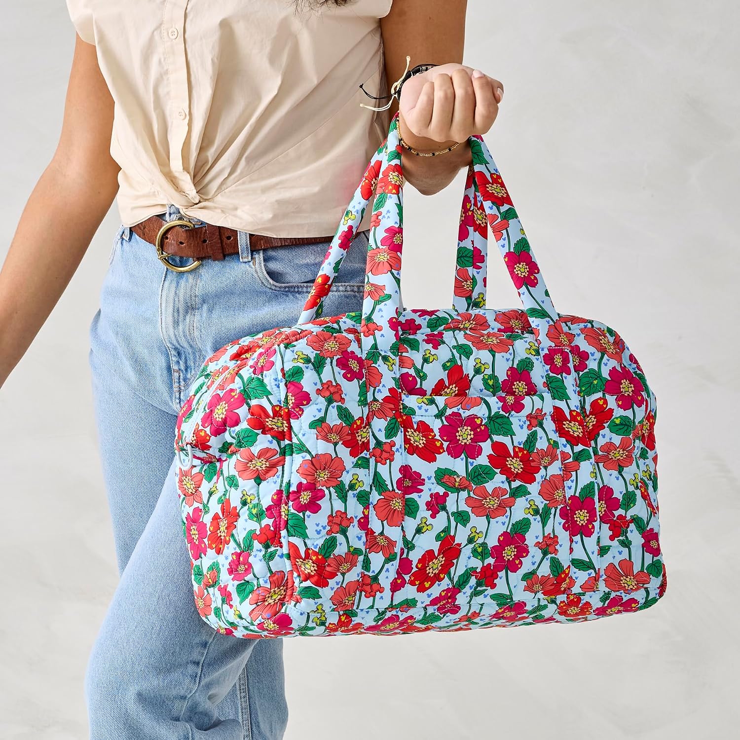Vera Bradley Women's Disney Featherweight Miramar Weekender Travel Bag, Mickey Meadow, One Size
