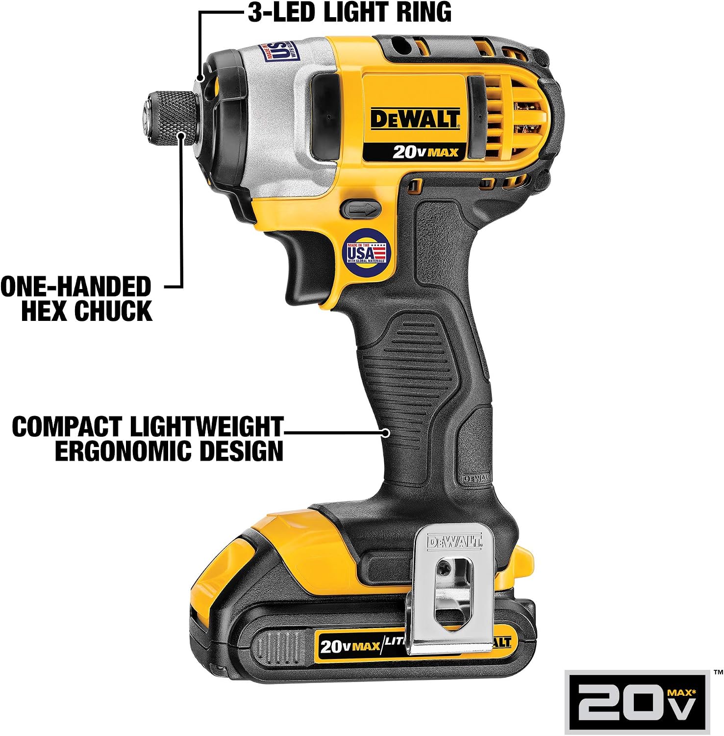DEWALT 20V MAX* Blower for Jobsite, Compact, Tool Only (DCE100B) with DEWALT 20V MAX* Cordless Drill Combo Kit, 2-Tool (DCK240C2)