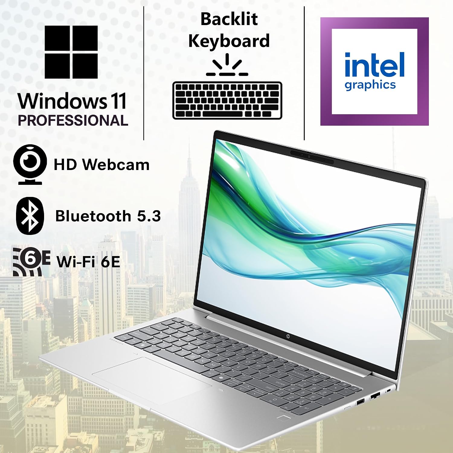 HP ProBook 460 G11 Business Laptop 16' FHD+ Display, Intel Core Ultra 7 155U (Beats i7-1355U), 64GB DDR5 RAM, 2TB NVMe, Wi-Fi 6E, RJ-45, Webcam, Backlit Keyboard, Win 11 Pro - Pike Silver Plastic