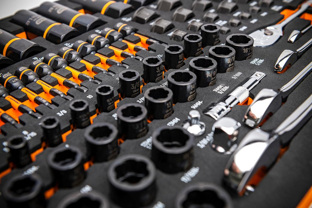 GEARWRENCH 97 Piece 1/4', 3/8', 1/2' Drive Bolt Biter Mechanics Tool Set in Foam Storage Tray - GWMSBBS02