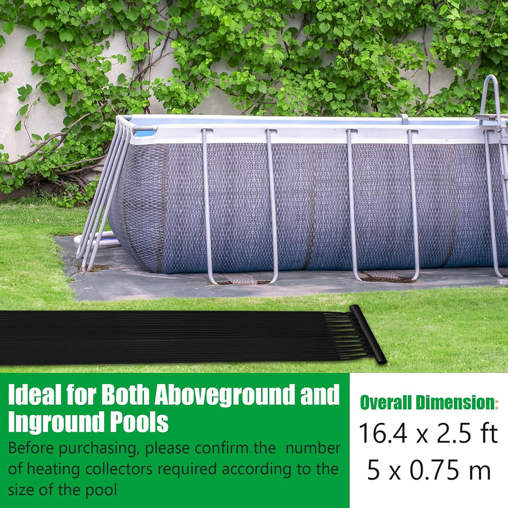IRONMAX Solar Pool Heater, 2.5 x 20 Feet Above Ground/Inground Solar Panels for Pool Heating, Weatherproof Pool Warmer, Portable Swimming Pool Heaters System for Outdoor Roofs