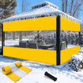 Shade&Beyond Outdoor Vinyl Curtain, 14'W x 20'L Heavy Duty Clear Tarp with Grommets Waterproof, Privacy Clear Panel UV-Resistant for Pergola Gazebos Porch Enclosure Patio(Customized Size, Yellow)