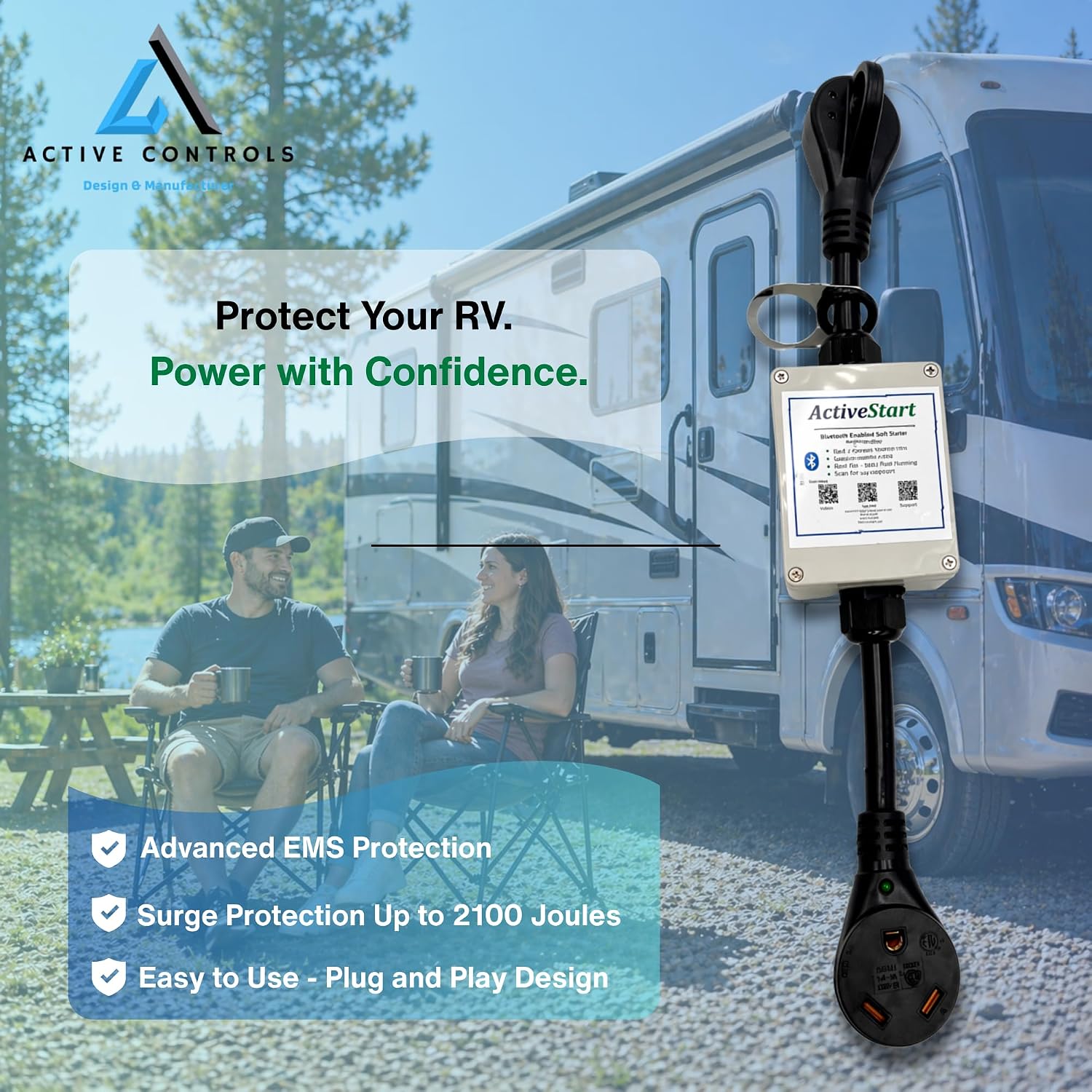 SoftStart 30 Amp RV Air Conditioners on Motor Homes. Run up to 2 AC's on Your 30 amp Camper and Bluetooth App for Monitoring. All in one softstarter, Surge Protector and EMS Protection